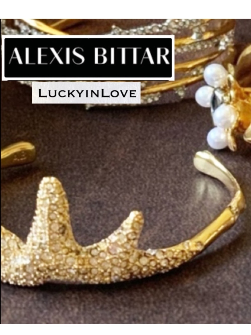 ALEXIS BITTAR • Royal Crown Crystal Encrusted Gold Cuff Bracelet